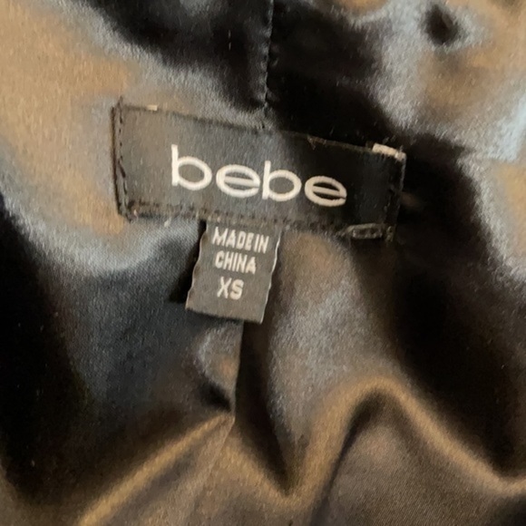 bebe dress black ruffle coat dress short extra small - Picture 7 of 9